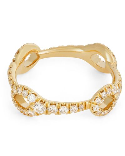 Melissa Kaye Yellow Gold And Diamond Lola Ring - Metallic