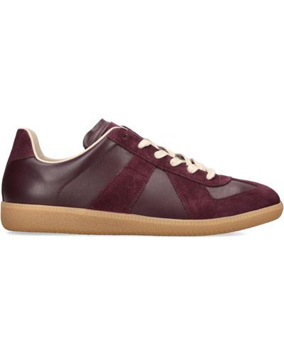 Maison Margiela Leather Replica Trainers - Brown