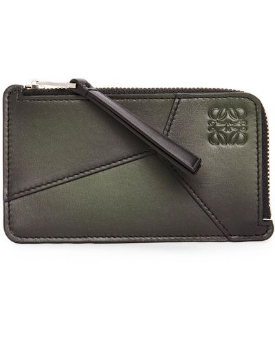 Loewe Leather Puzzle Edge Zipped Card Holder - Black
