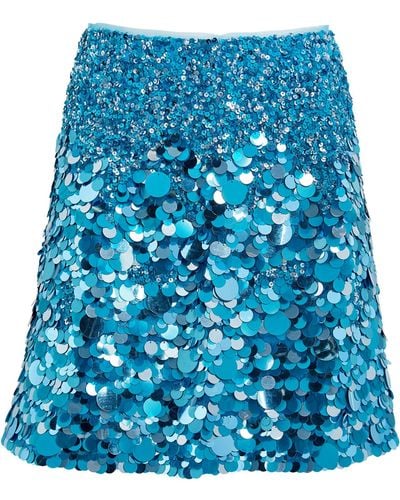 Aje. Sequinned Cherie Mini Skirt - Blue