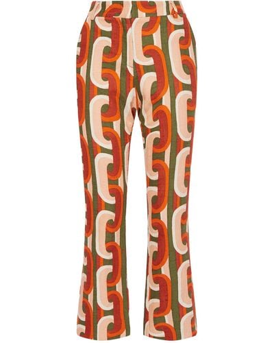 La DoubleJ Cotton Patterned 24/7 Trousers - Orange