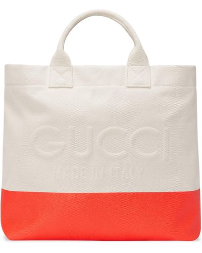 Gucci Canvas Tote Bag - White