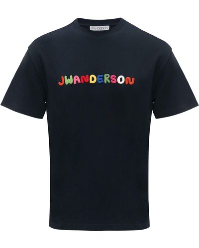 JW Anderson Embroidered Logo T-shirt - Blue