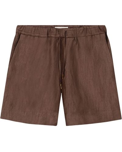 Aeron Linen-blend Paramount Shorts - Brown