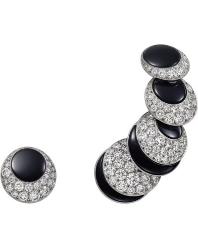 Cartier White Gold, Diamond And Onyx Libre Polymorph Earrings - Black