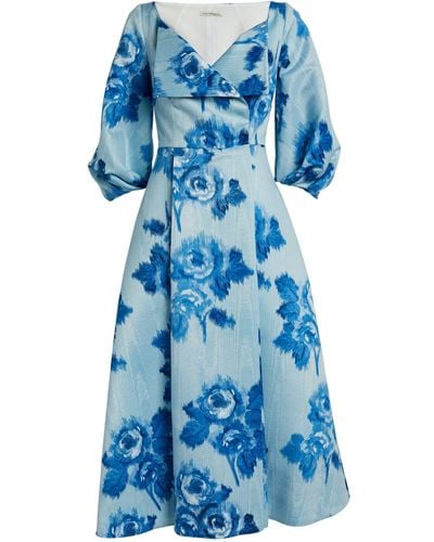 Emilia Wickstead Floral Gabby Coat Dress - Blue