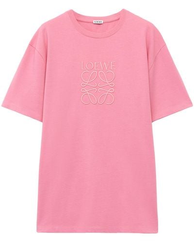 Loewe Embroidered Logo T-shirt - Pink