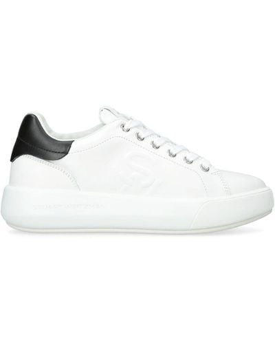 Stuart Weitzman Leather Sw Pro Sneakers - White
