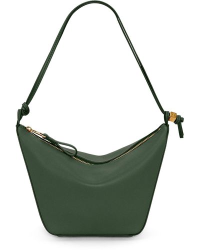 Loewe Mini Leather Hammock Hobo Bag - Green