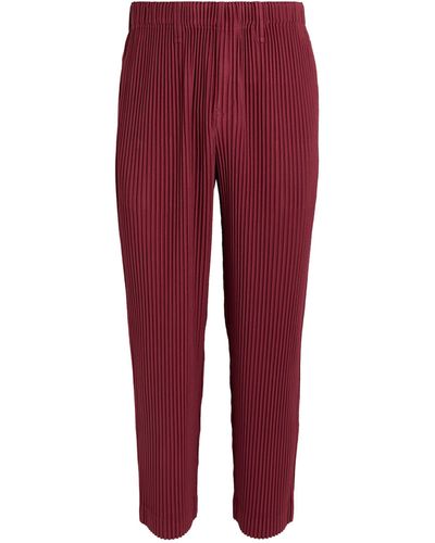 Homme Plissé Issey Miyake Pleated Straight Trousers - Red