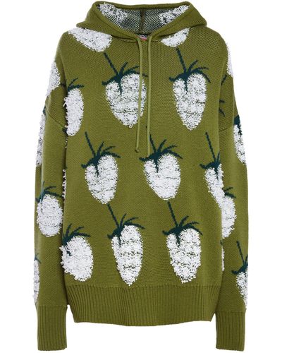 La DoubleJ Wool-blend Strawberry Hoodie - Green