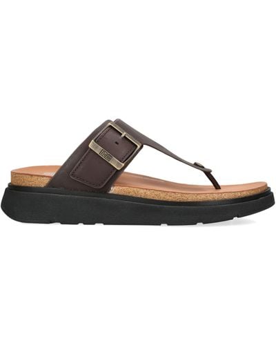 Fitflop Leather Gen-ff Toe-post Sandals - Brown