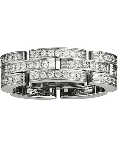Cartier White Gold And Diamond Maillon Panthère Ring - Gray