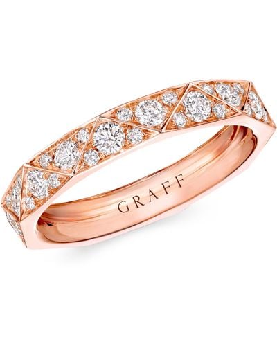 Graff Rose Gold And Diamond Lg Signature Ring - Pink