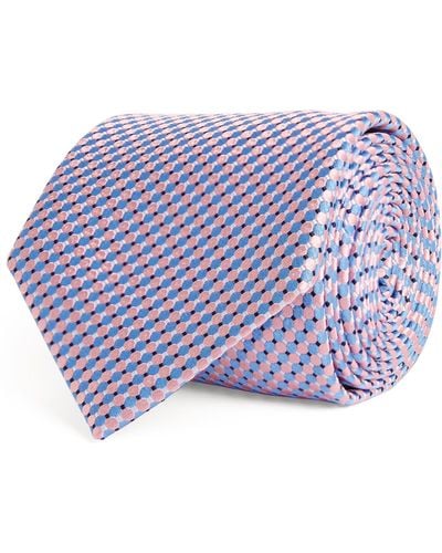 Eton Geometric Pattern Tie - Pink
