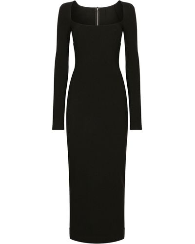 Dolce & Gabbana Jersey Long-sleeve Dress - Black