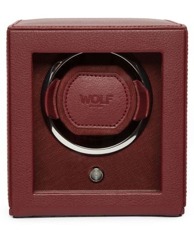 Wolf Cub Watch Winder With Cover - Red