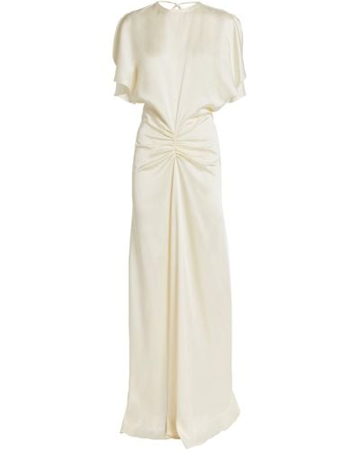 Victoria Beckham Gathered-waist Maxi Dress - White