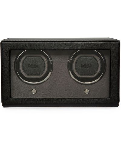 Wolf Cub Double Watch Winder With Cover - Black