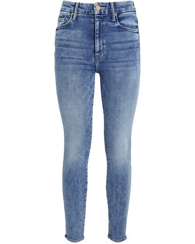 Mother Looker Ankle High-rise Skinny Jeans - Blue