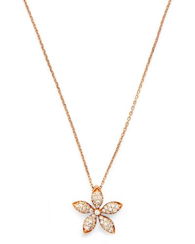 BeeGoddess Rose Gold And Diamond Apple Seed Necklace - Metallic