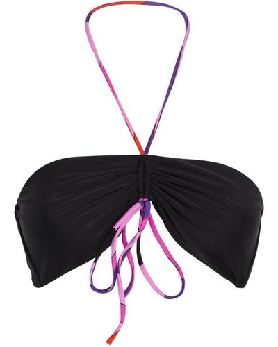 Emilio Pucci Pucci Marmo Print Bandeau Bikini Top - Black