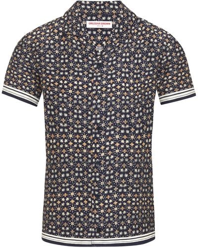 Orlebar Brown Fiore Print Hibbert Short-sleeve Shirt - Black