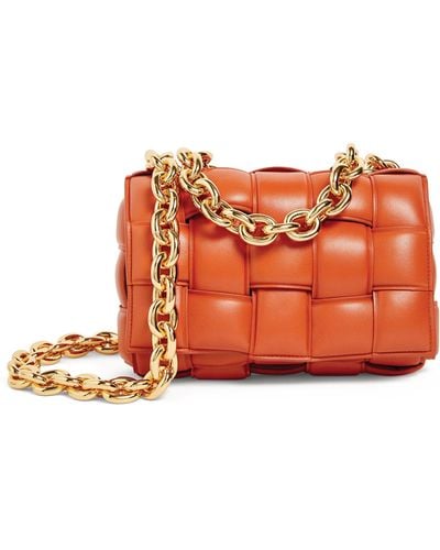 Bottega Veneta Leather Chain Cassette Cross-body Bag - Orange