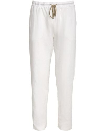 Zimmerli of Switzerland Linen-cotton Drawstring Trousers - White