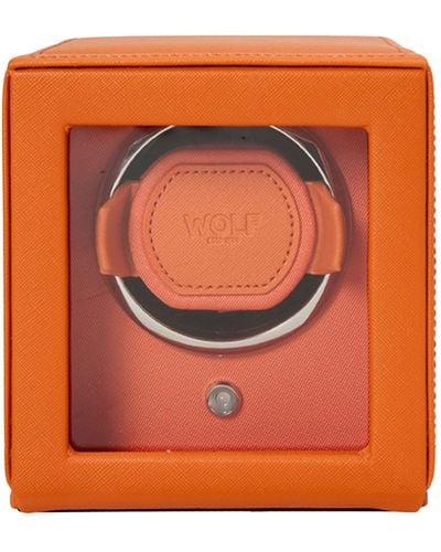 Wolf Cub Watch Winder With Cover - Orange