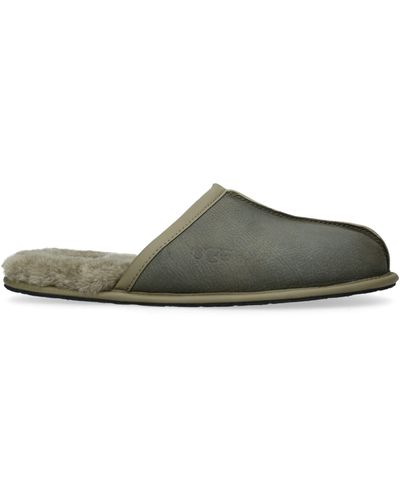 UGG Leather Scuff Slippers - Green