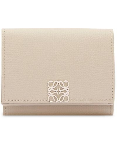 Loewe Leather Anagram Trifold Wallet - White