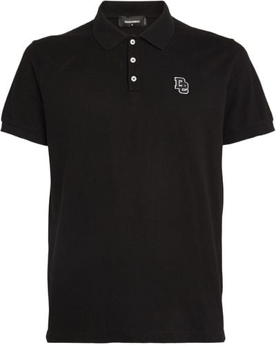 DSquared² Appliqué-d2 Polo Shirt - Black