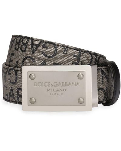 Dolce & Gabbana Canvas Logo Belt - Multicolour