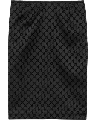 Gucci Silk Duchesse Midi Skirt - Black
