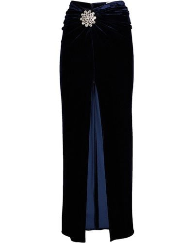 Rabanne Velvet Embellished Midi Skirt - Black