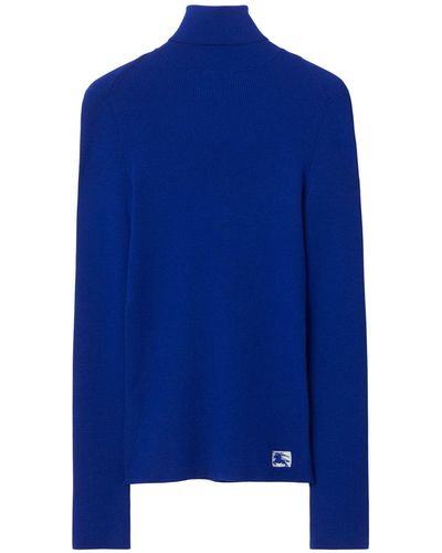 Burberry Wool-blend Rollneck Sweater - Blue