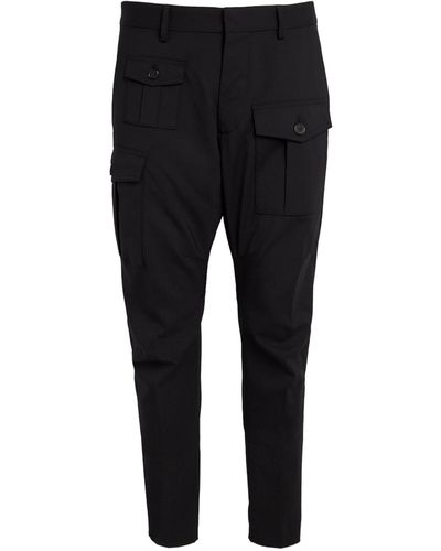 DSquared² Virgin Wool-blend Sexy Cargo Trousers - Black