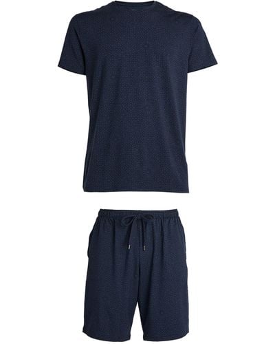 Derek Rose Basel Lounge Shorts - Blue