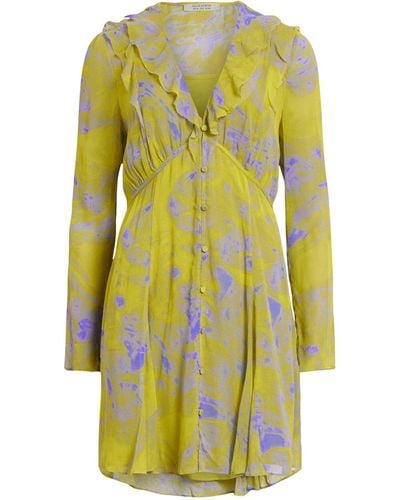 AllSaints Lini Inspiral Print Dress - Yellow