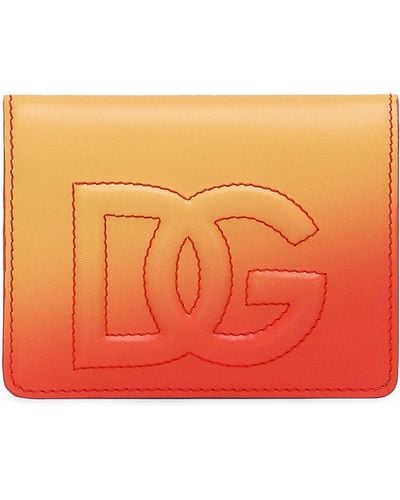 Dolce & Gabbana Leather Dg Logo Continental Wallet - Orange