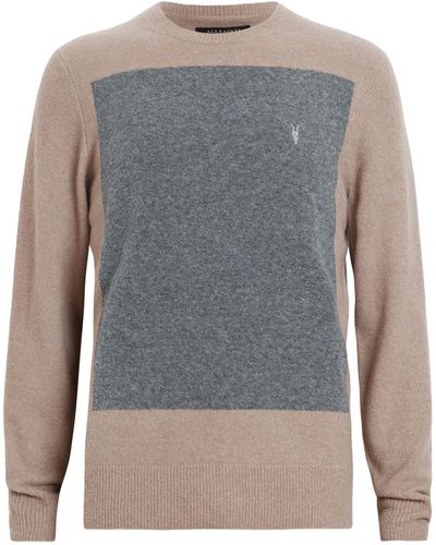 AllSaints Wool-blend Textured Lobke Sweater - Gray