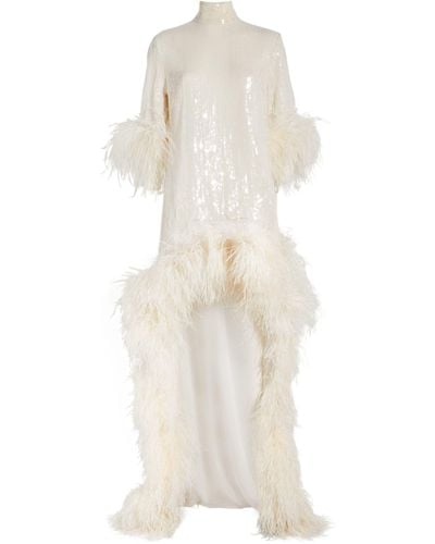 ‎Taller Marmo Embellished Gina Extravaganza Maxi Dress - White