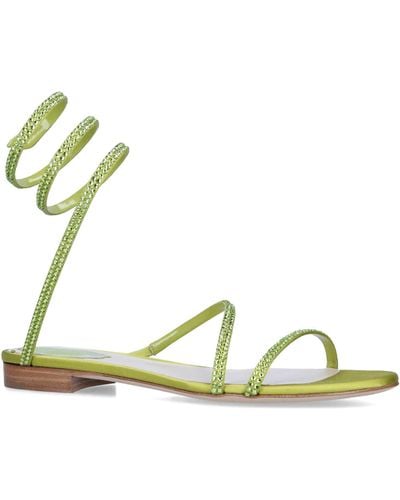 Rene Caovilla Embellished Cleo Flat Sandals - Green