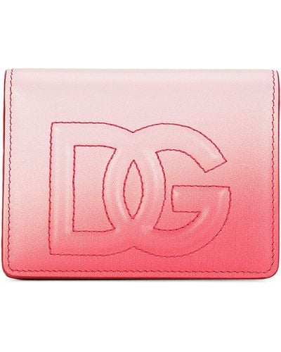 Dolce & Gabbana Leather Dg Logo Continental Wallet - Pink