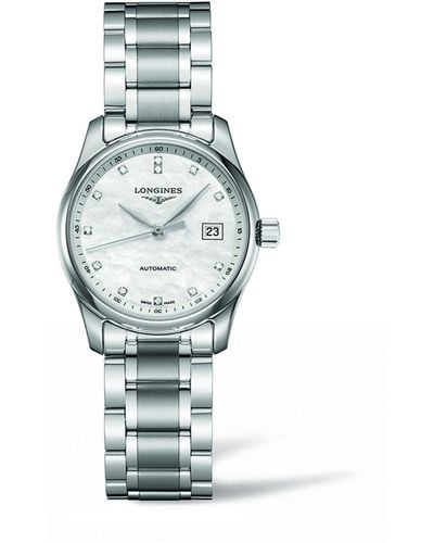 Longines Stainless Steel And Diamond Master Collection Watch 29mm - White