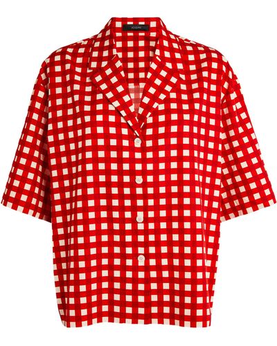 JOSEPH Cotton-silk Leopold Shirt - Red