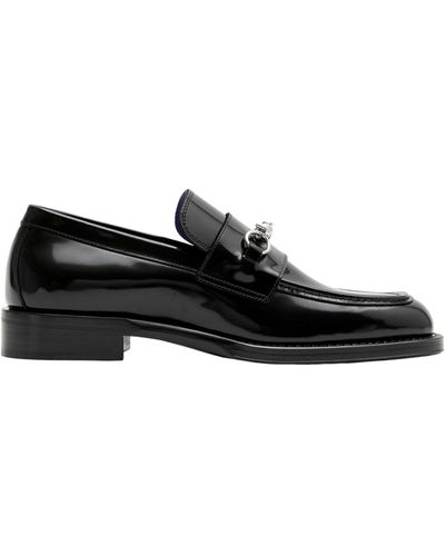 Burberry Leather Barbed Loafers - Black
