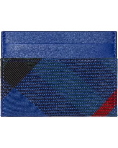 Burberry Check Card Holder - Blue