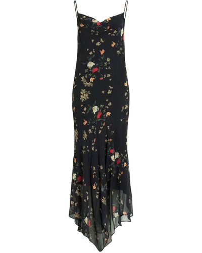 AllSaints Floral Charlotte Kora Midi Dress - Black